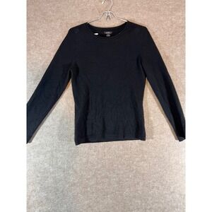 Prive Cashmere Sweater Womens Medium Black Long Sleeve Crew Neck Soft Luxury